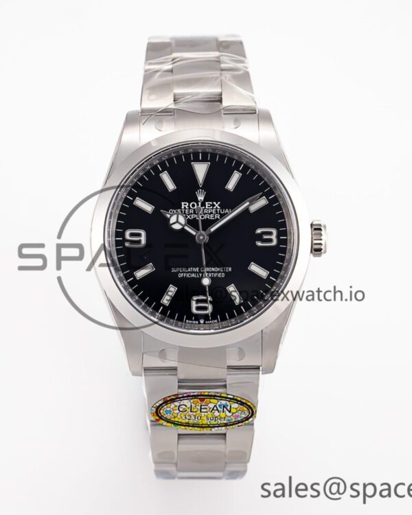 Explorer 124270 36mm 904L Steel Clean reference-accurate Black Dial on SS Bracelet VR3230 — custom-built watch