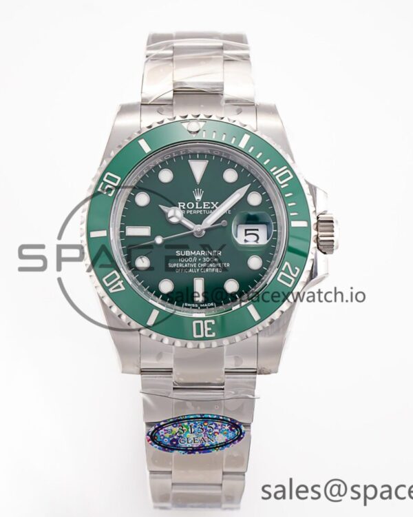 Submariner 116610 LV Green Ceramic Clean Factory reference-accurate 904L SS Case and Bracelet VS3135 — custom-built watch