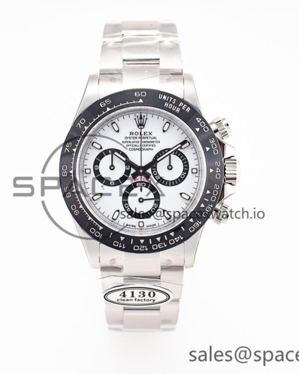 Daytona 116500 Clean reference-accurate 904L SS Case and Bracelet White Dial SA4130 V2 — custom-built watch