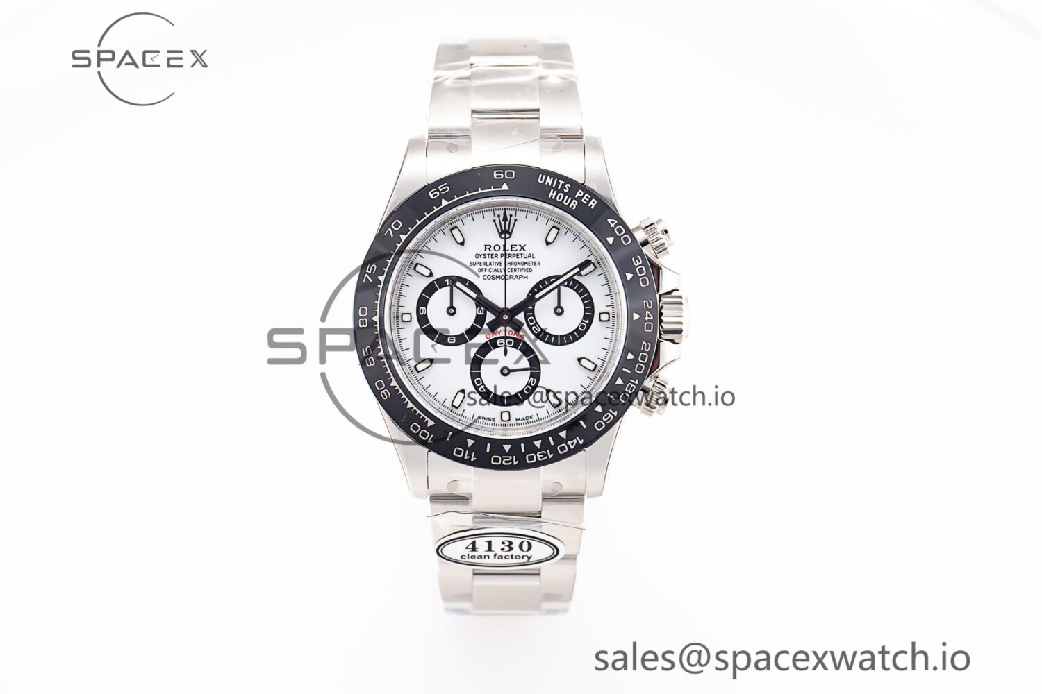 Daytona 116500 Clean reference-accurate 904L SS Case and Bracelet White Dial SA4130 V2 — custom-built watch