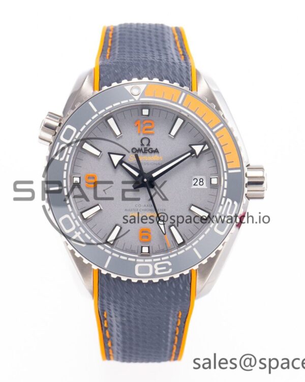 Planet Ocean 43.5mm Ti VSF reference-accurate Black/Orange Bezel Gray Dial on Gray Nylon Strap A8900 — custom-built watch
