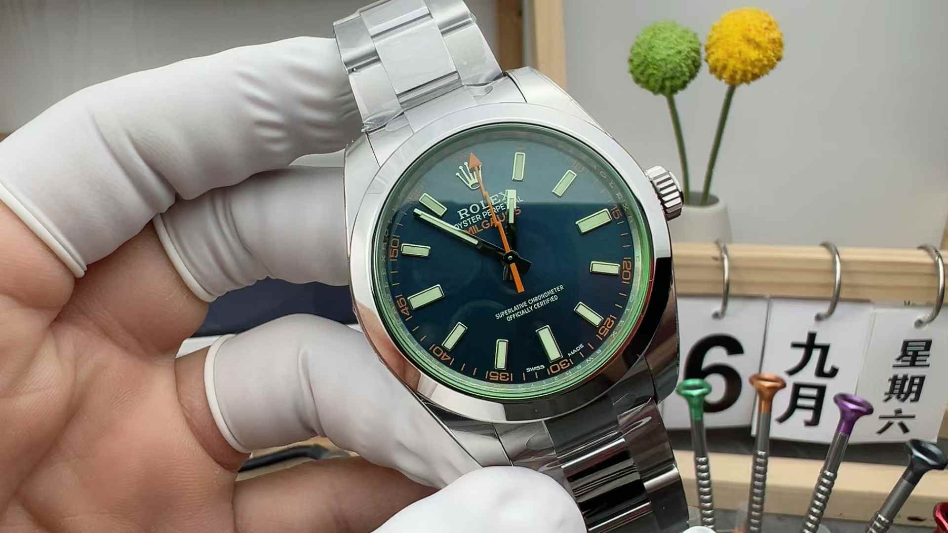 VS Factory Rolex Gez 116400 GV green glass green face 40MM steel strip