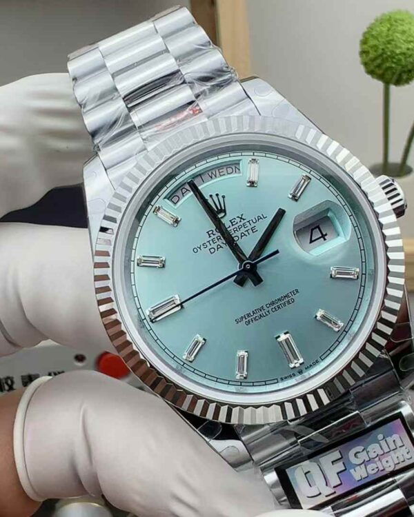 QF Factory Rolex 228236 DD Ice Blue Face Double Calendar Log Five-Baht Belt