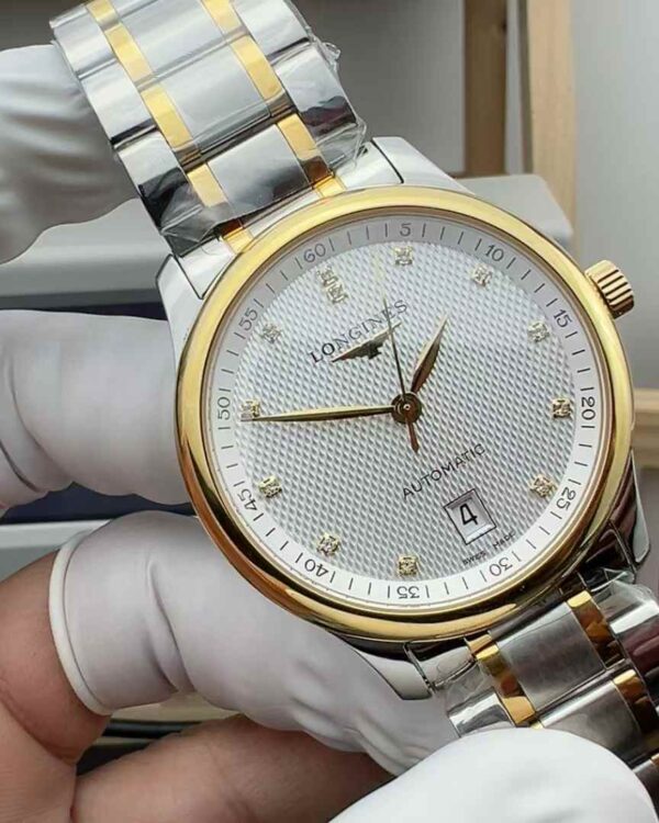 KY Factory Longines Famous Craftsman White Face Drill Nail Room Gold Steel Strip