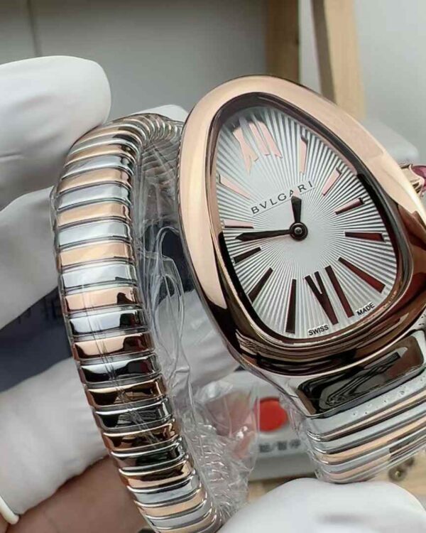 BV Factory Bulgari White Face Golden Snake Watch Steel Strip