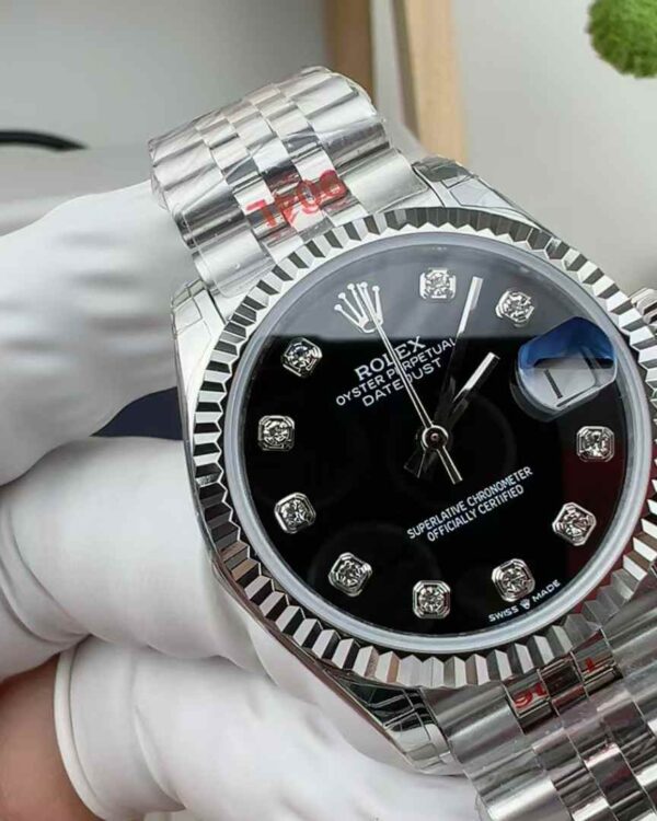 GS Factory Rolex Log Black Face Diamond Nail 31mm Women's Five-Baht Band