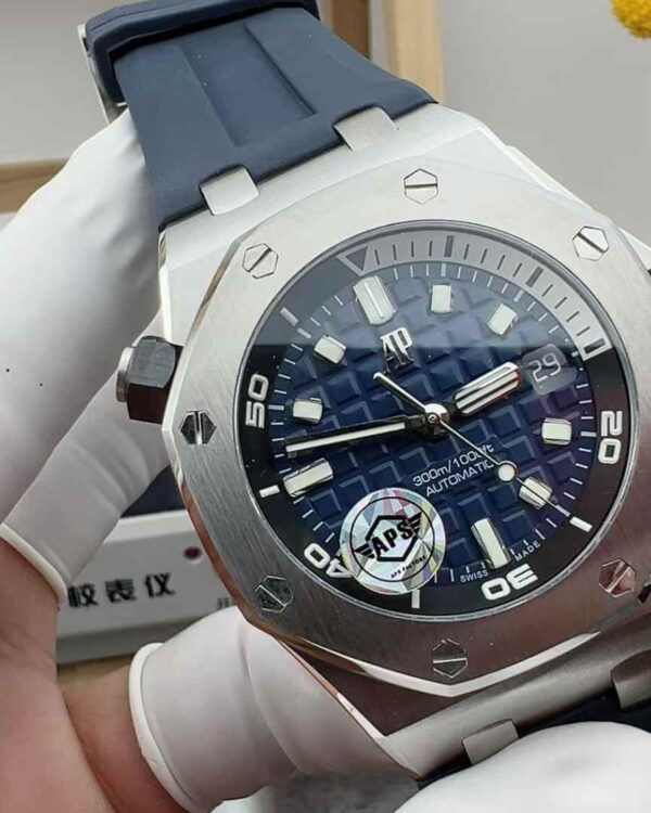 APS Factory Audemars Piguet Royal Oak Offshore 15720 Rubber Strap Blue Disc