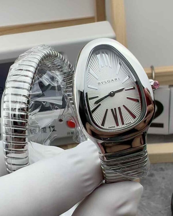 BV Factory Bulgari White Face Snake Watch Women's