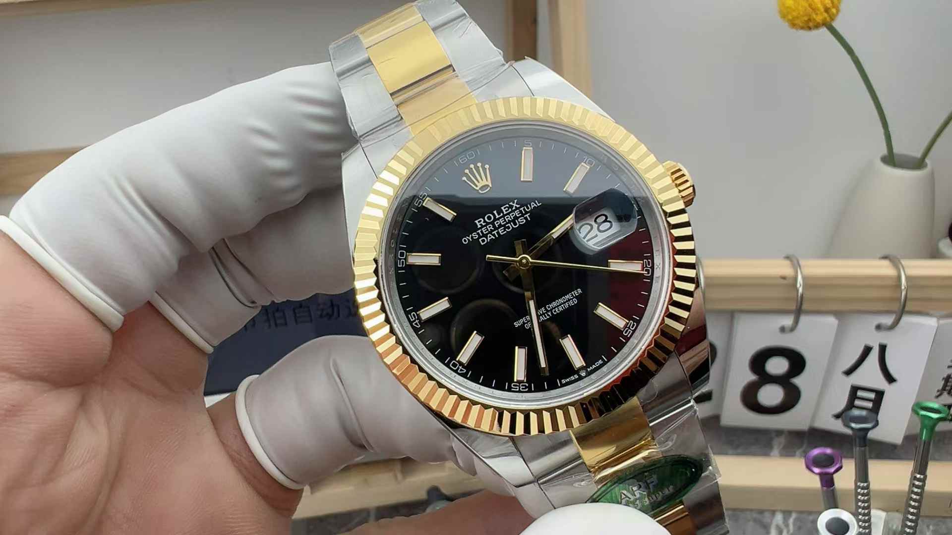 ARF Factory Rolex Gold Log 41mm Black Disk