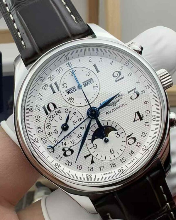 GS Factory Longines famous craftsman eight-needle moon-phase belt white disc