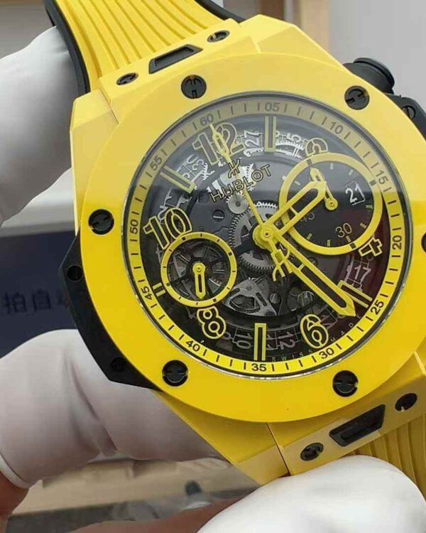 BBF Factory Hublot Yellow Big Bang Yellow Ceramic Case Tape Rubber Band
