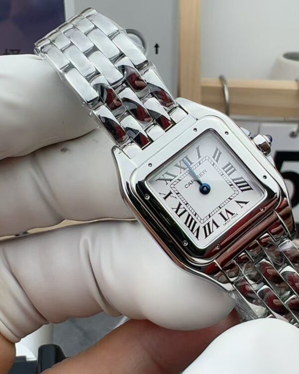 AF Cartier Small Cheetah Steel Band White Plate