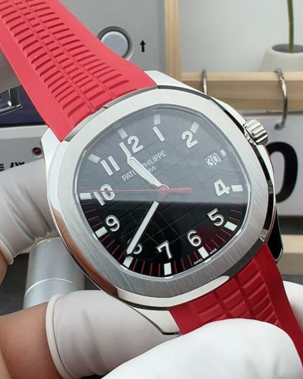BBF Patek Philippe grenade red rubber strap black plate
