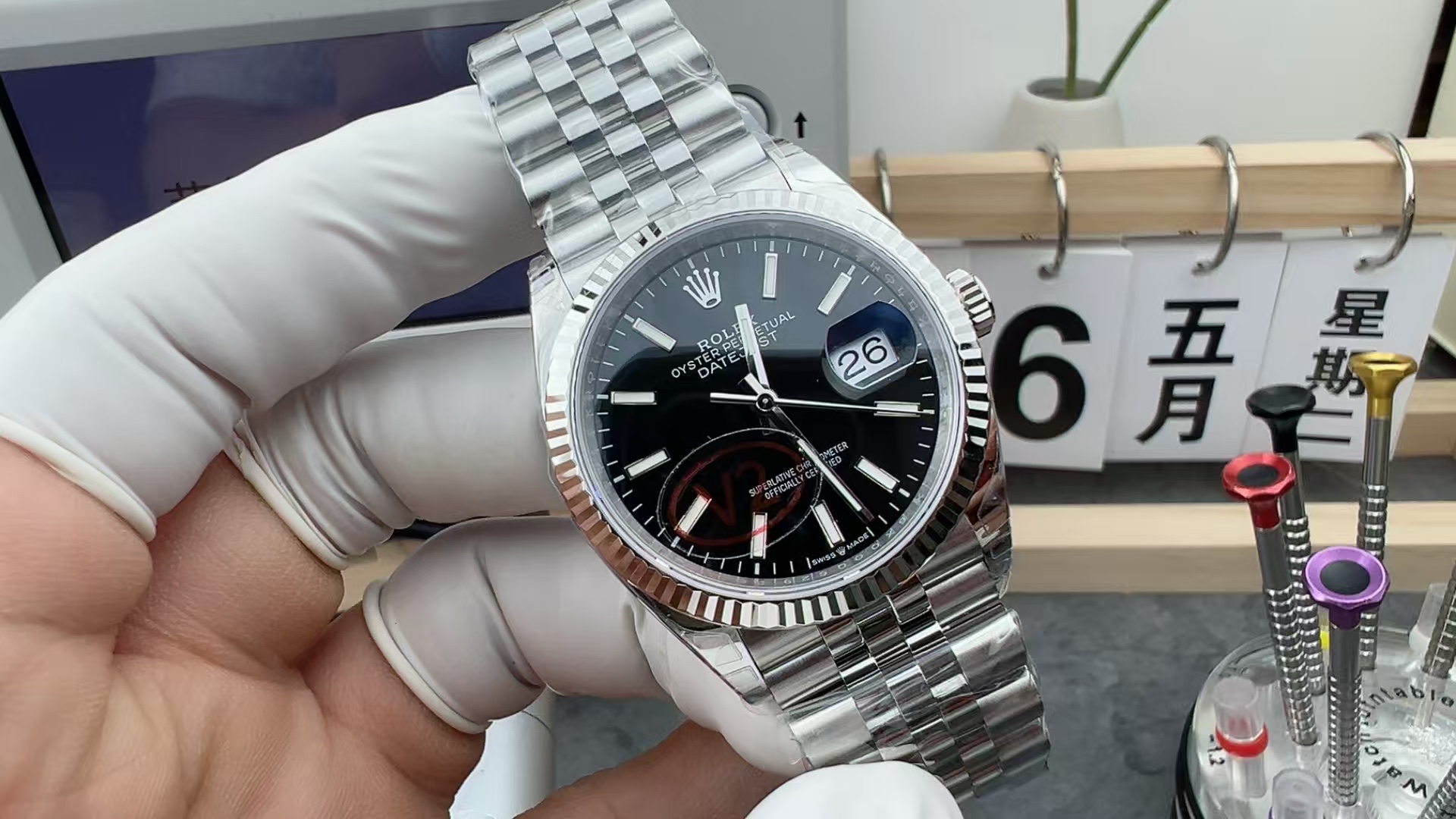 VS Rolex 126334 Log 36 Five-baht Black Plate