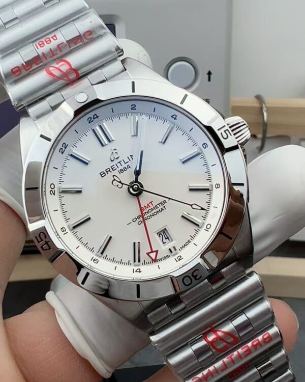 BLS Breitling White Pan Ocean Steel Strip