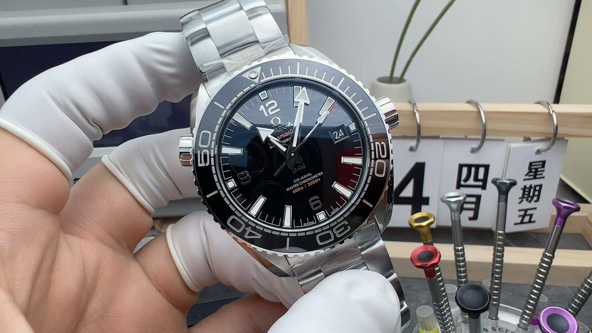 VS Omega Seahorse 600 Steel Belt Black Plate