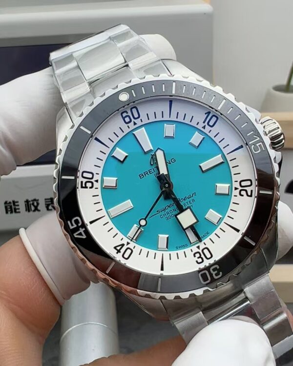 BLS Breitling blue pan ocean steel strip
