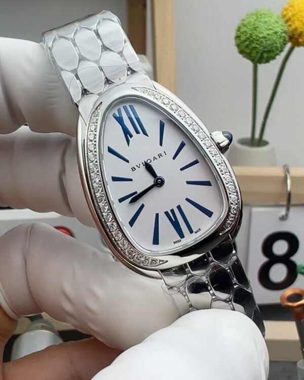 BV Bulgari Steel Belt Snake Watch White Plate