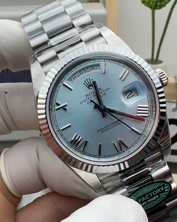 RC Rolex Weekly Journal Steel Belt Blue Disc