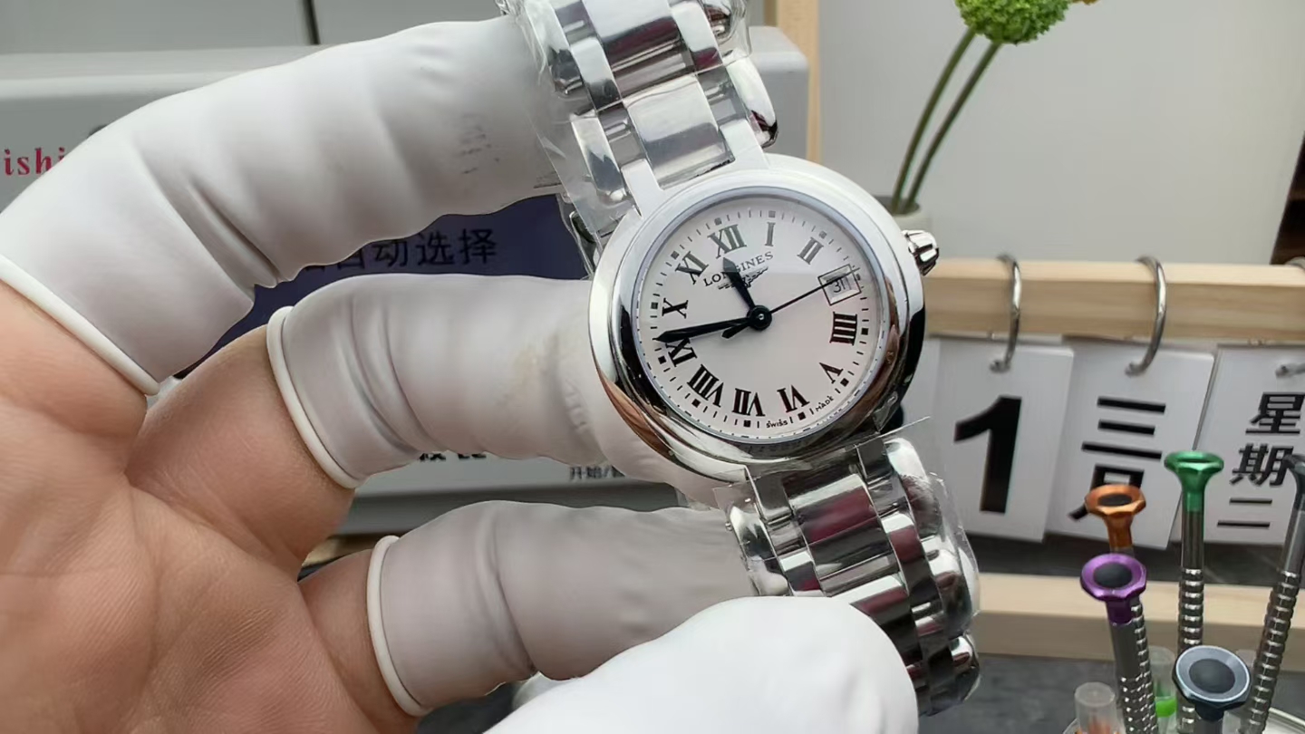 Original Longines Women's Heart Moon 26.5 Steel Belt White Plate