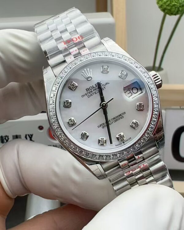GS Rolex Women's Diary 126284 Steel Band Fritillary Dial