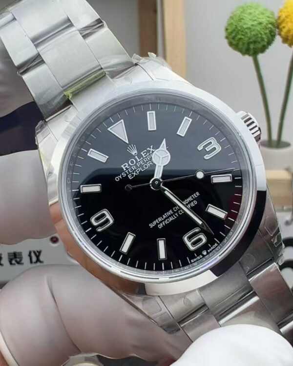 VS Rolex Explorer 36mm steel strip black plate