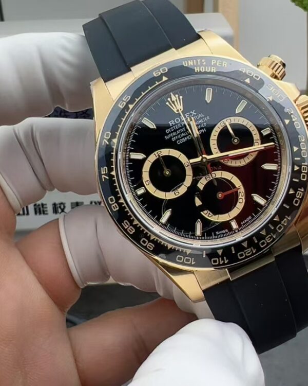 VS Rolex Gold Daytona Tape Black Plate