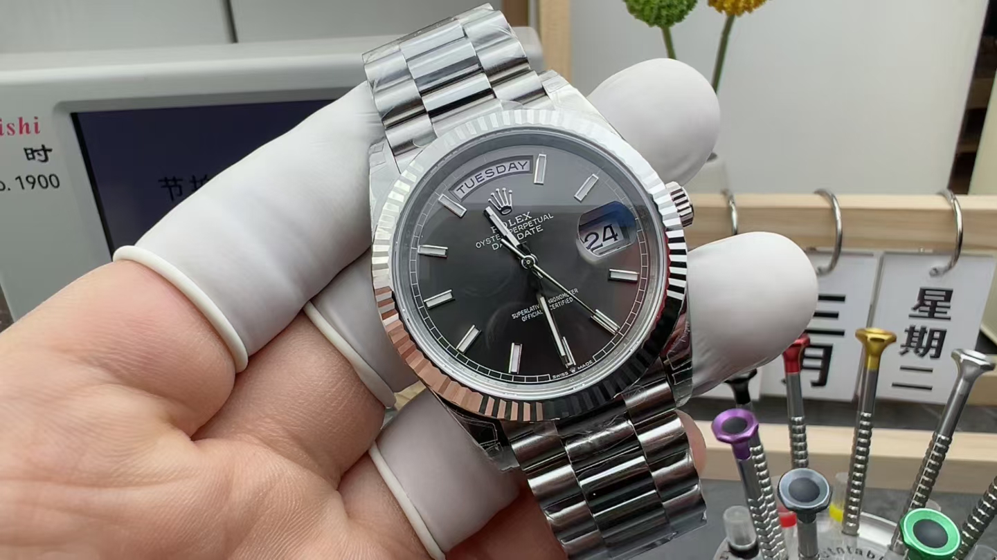 VS Rolex Weekly Journal Five Baht Belt Gray Plate