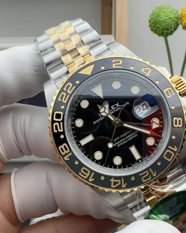 ARF Rolex Greenwich Room Golden Preserved Egg Ring Wuzhu belt black plate