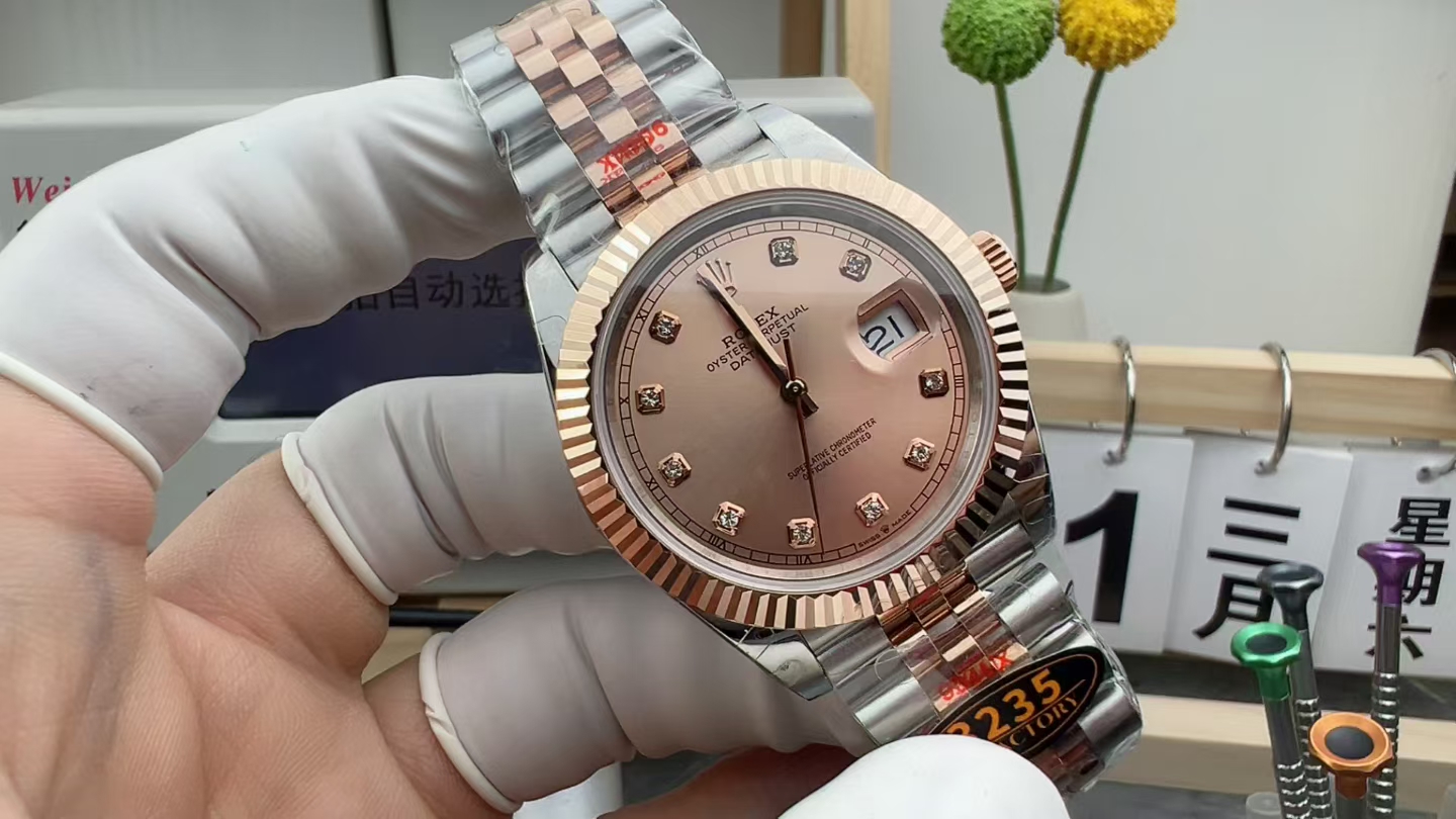 QF Rolex Rose Gold Log Nail Dandong 3235 Calibre