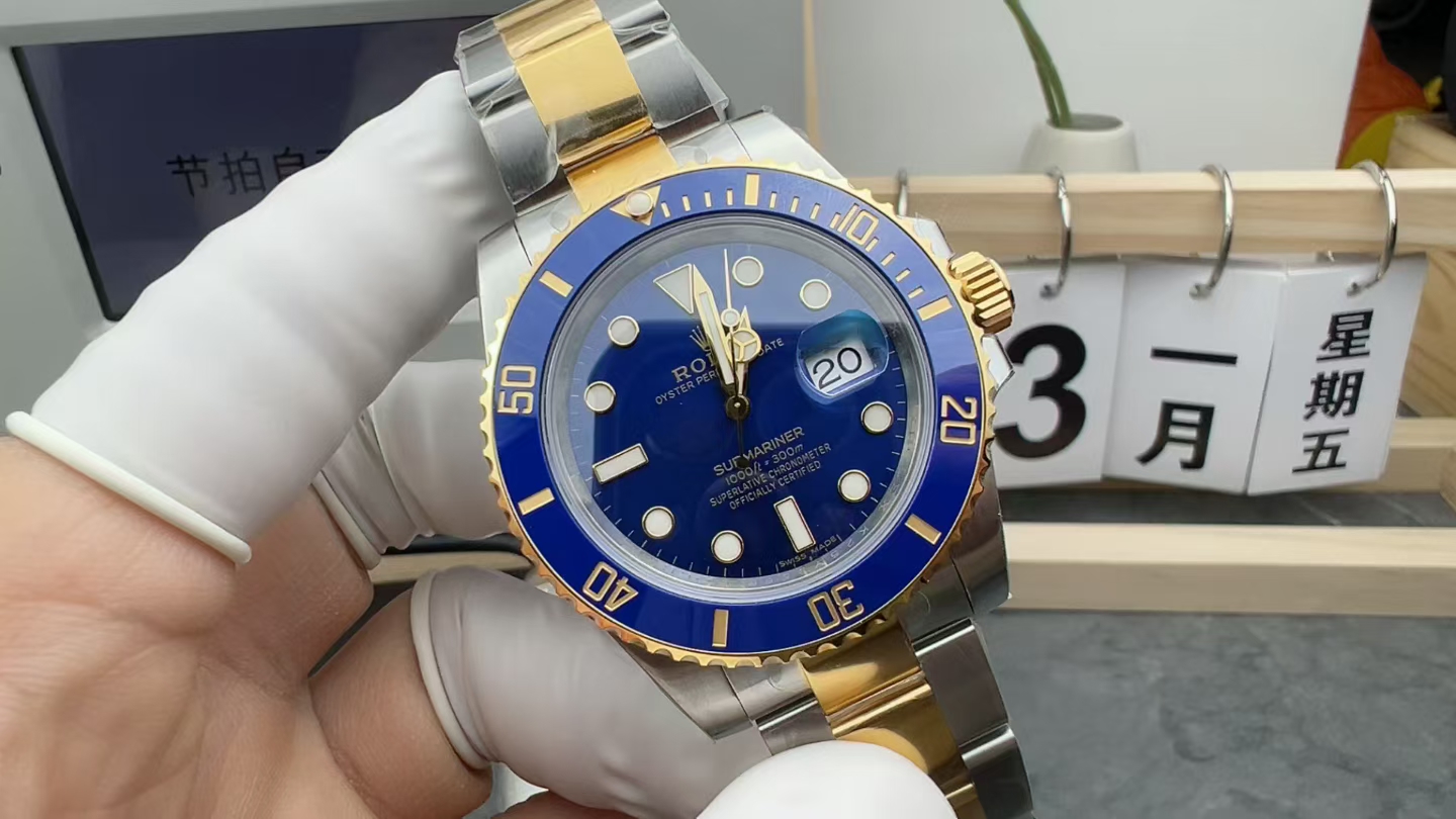 VS Rolex Gold and Blue Water Ghost 3135 calibre