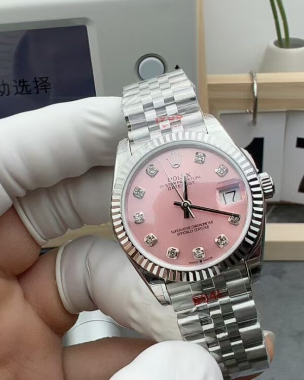 GS Rolex Women's Diary Five-Beaded Band Powder Plate
