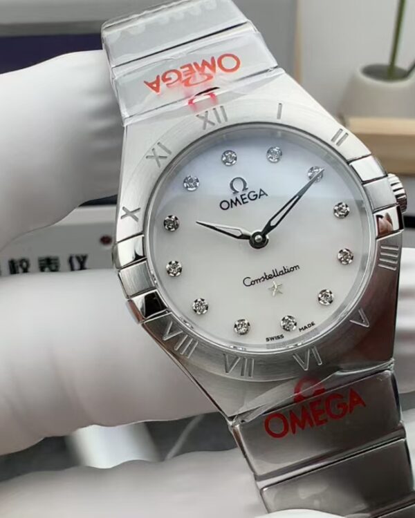 AS Omega Fritillaria Female Constellation Steel Band White Plate