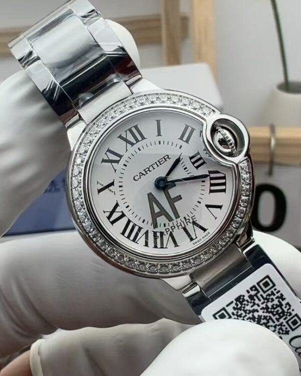 AF Cartier Diamond Loop Balloon 28mm Steel Belt Silver Plate