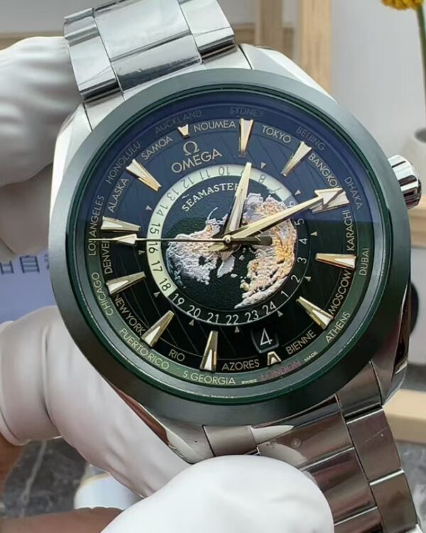 VS Omega Ceramics World Time Dark Green Dial