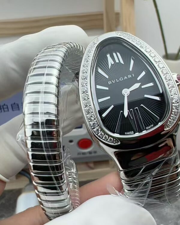 BV Bulgari Snake Watch Black Plate