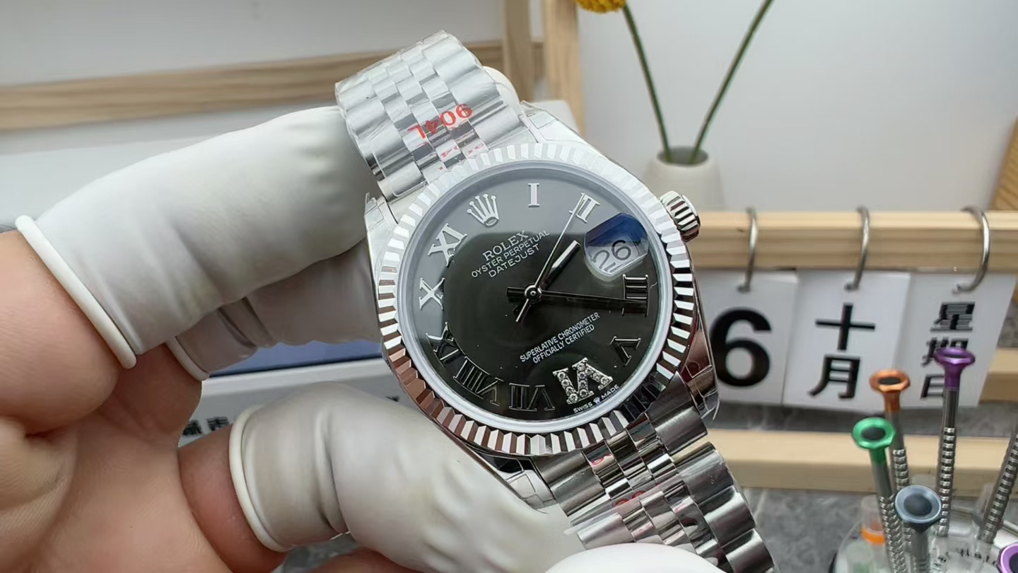 GS Rolex Grey Disc Log 31MM Steel Strip