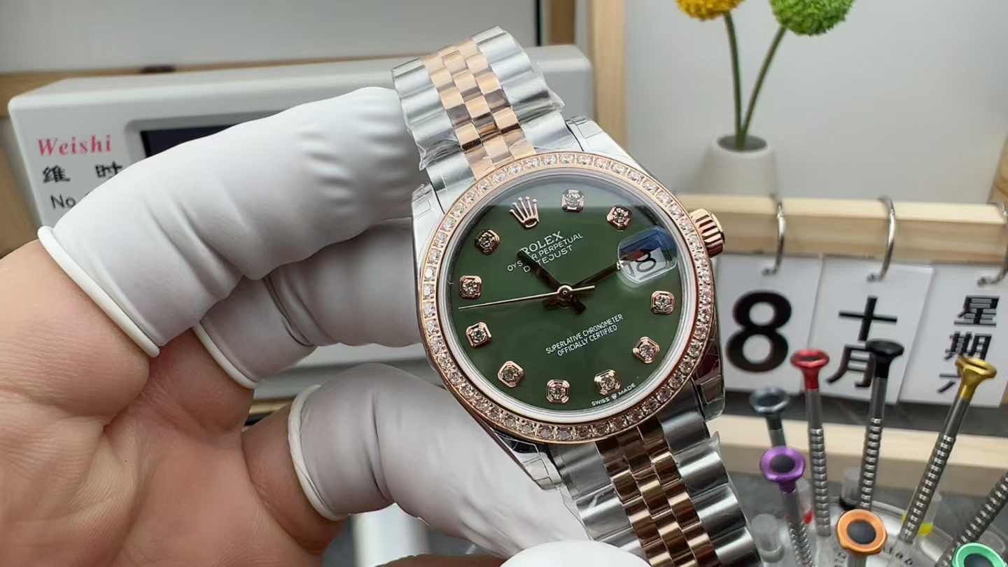 GS Rolex Log 31MM Steel Belt Green Plate