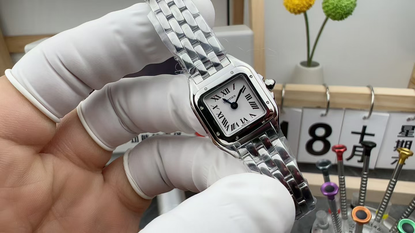 BV Cartier Sandos Cheetah Steel Strip White Plate