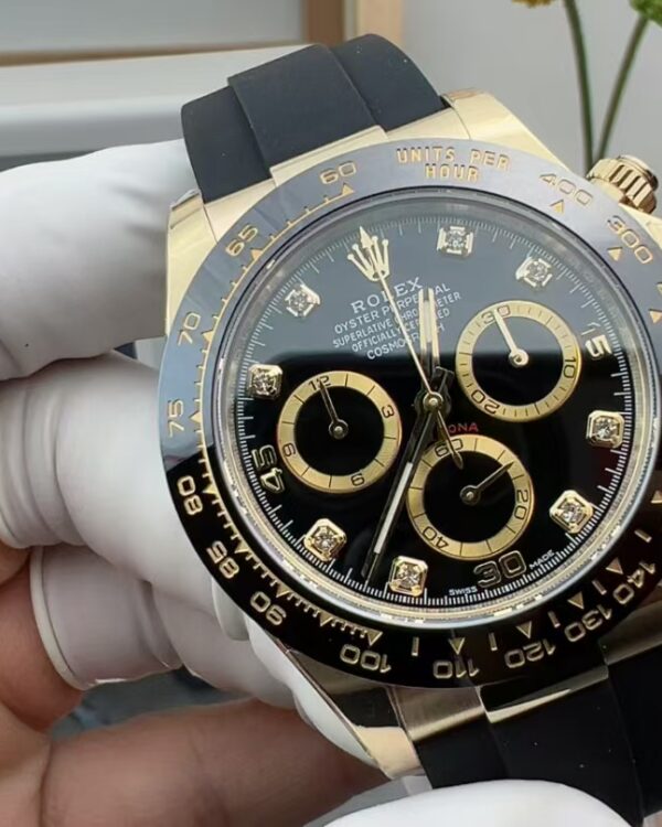 BT Rolex Black Gold Di 4130 Rubber Band