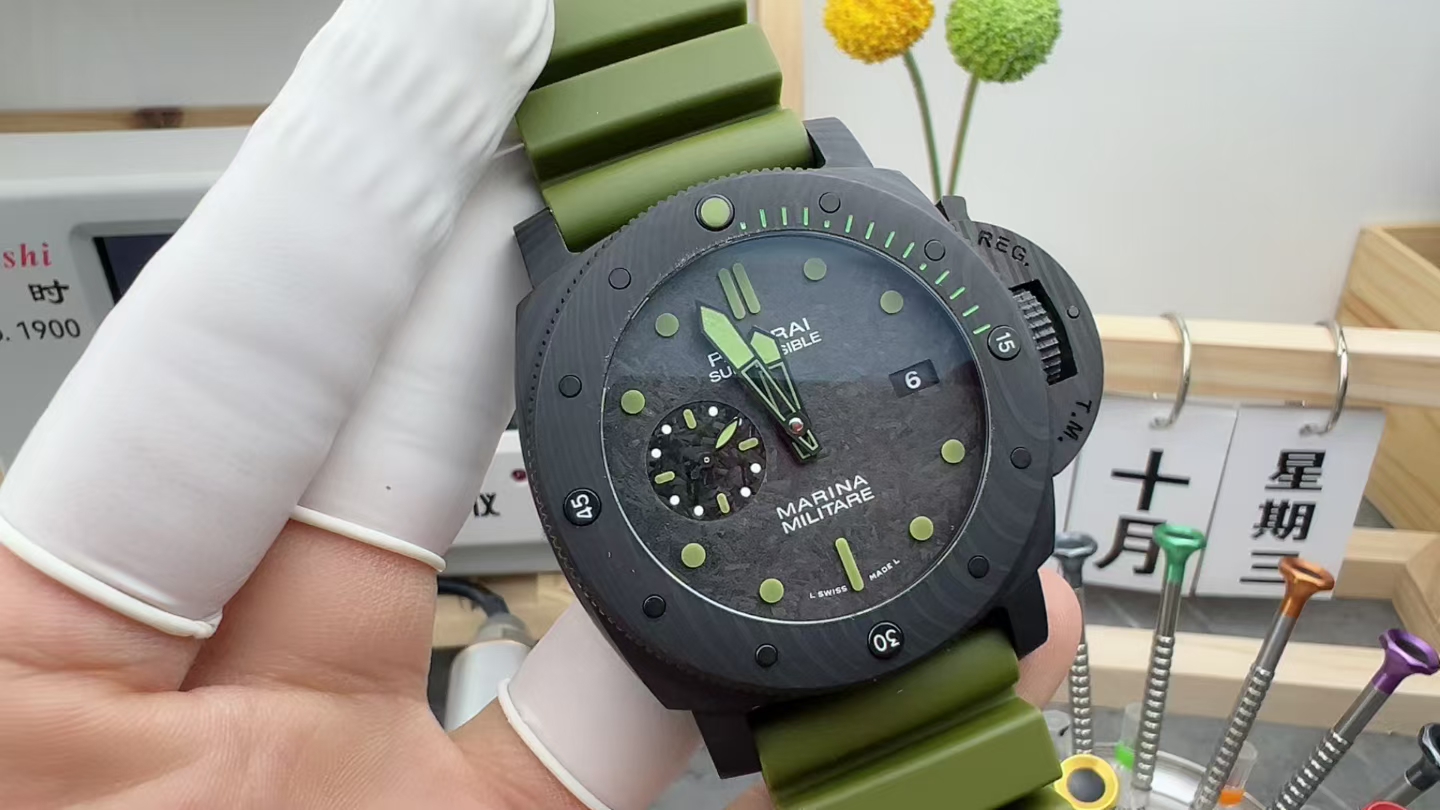 VS Panerai 961 rubber strap black plate