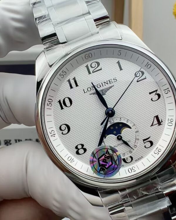 APS Longines famous craftsman moon-phase steel strip white plate