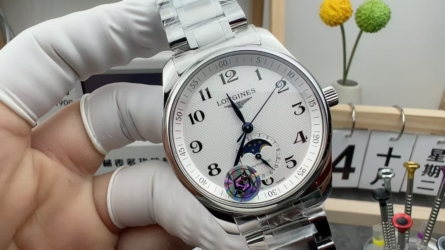 APS Longines famous craftsman moon-phase steel strip white plate