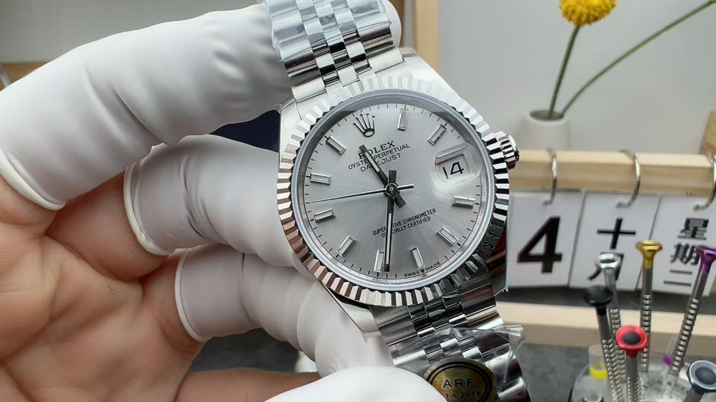 ARF Rolex Silver Plate Female Diary 31MM Steel Strip
