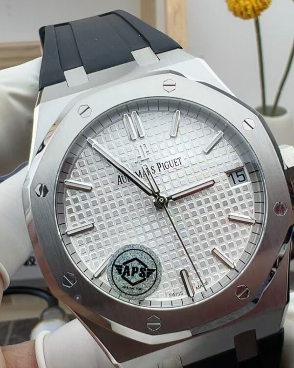 APS Audemars Piguet tape white plate 15500 rubber strap