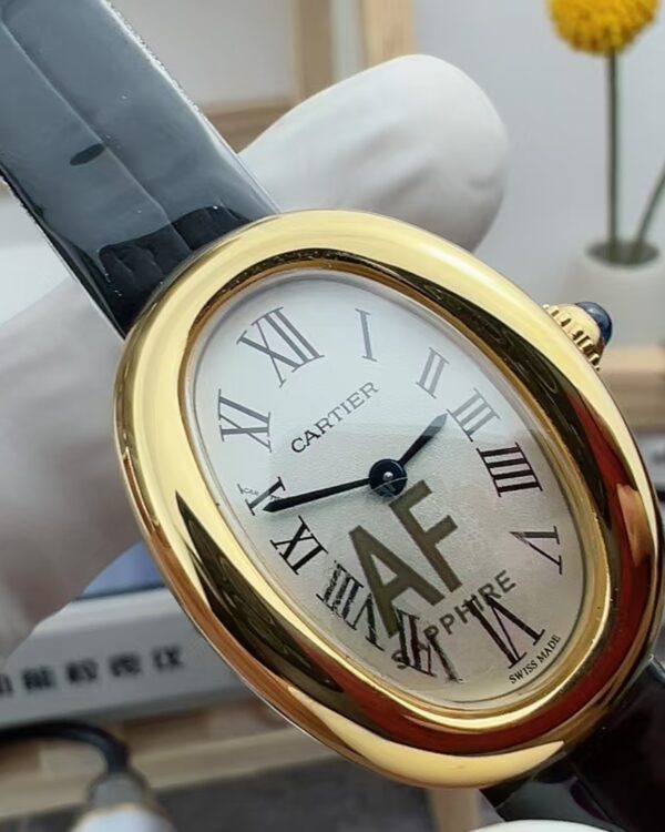 AF Cartier bathtub belt, gold and white plate