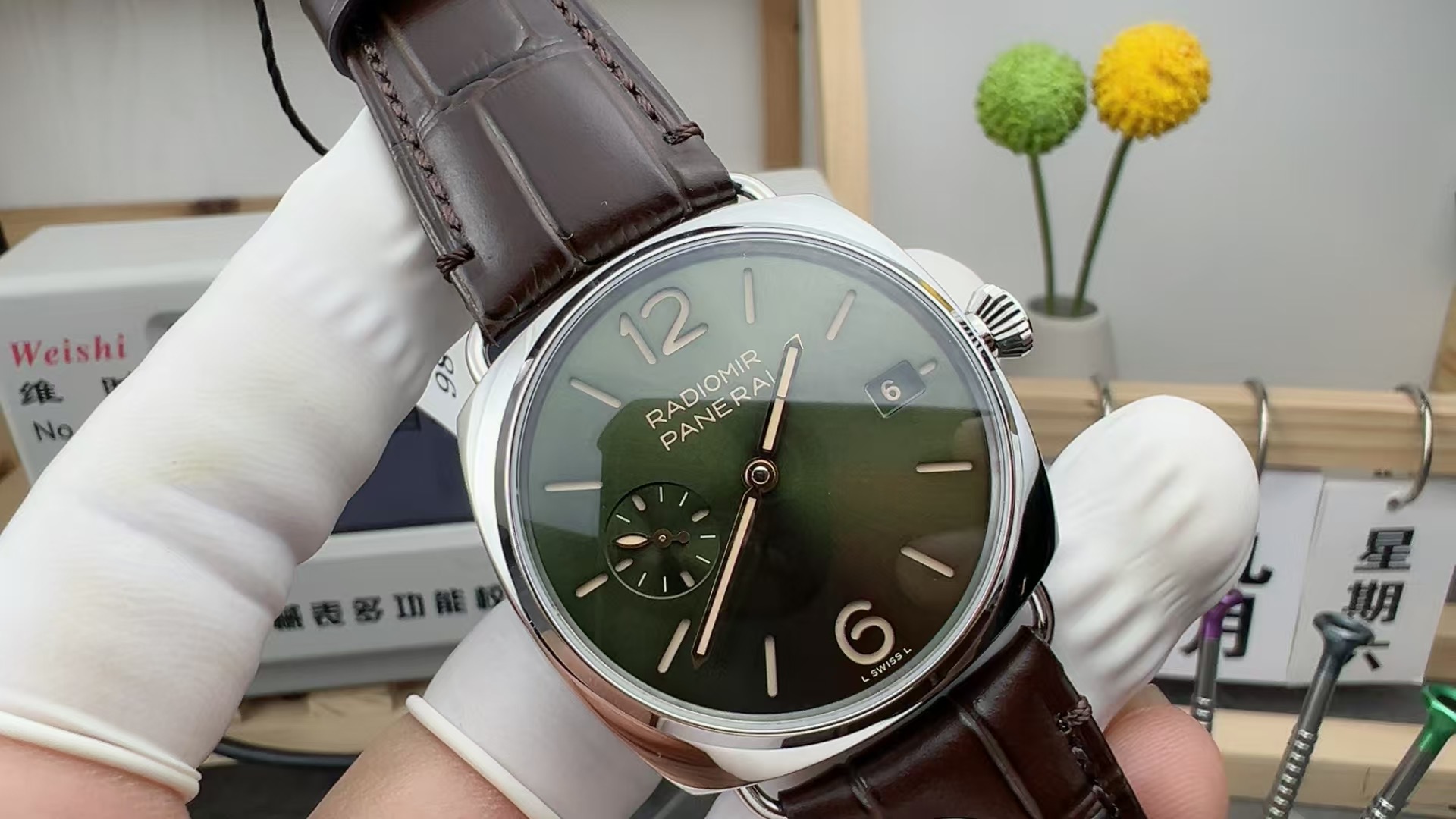 VS Panerai 1386 belt green disc