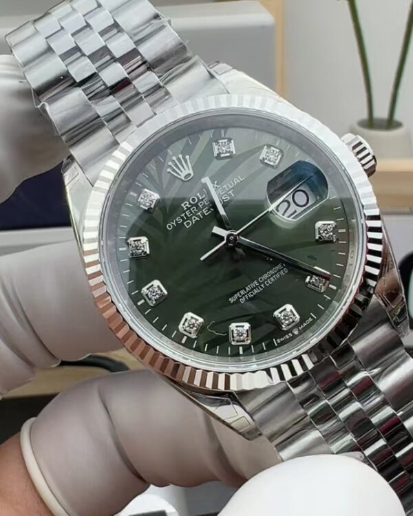 VS Rolex Leek Green Log Steel Belt Green Plate