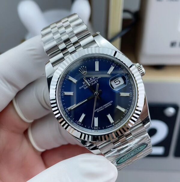 C Rolex Blue Journal Steel Belt Blue Disc