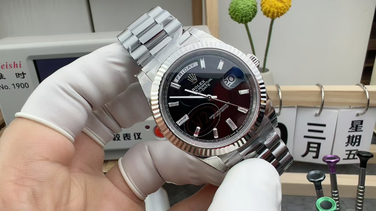 VS Rolex White Rock Sugar Steel Strip Black Plate